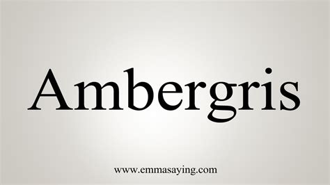 how to say ambergris in english.